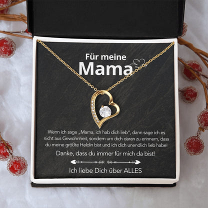 Für meine Mama – Herzanhänger in 14k Weißgold / 18k Gelbgold Veredelung