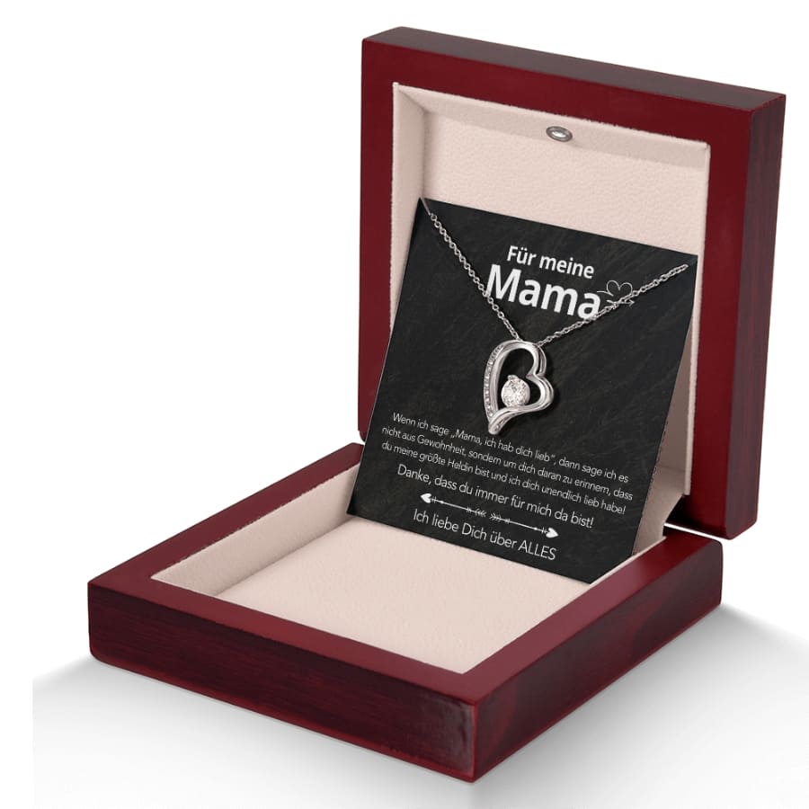 Für meine Mama – Herzanhänger in 14k Weißgold / 18k Gelbgold Veredelung