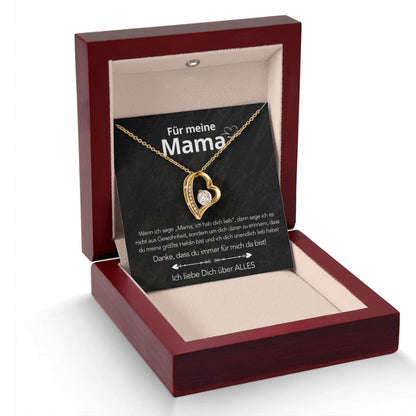 Für meine Mama – Herzanhänger in 14k Weißgold / 18k Gelbgold Veredelung