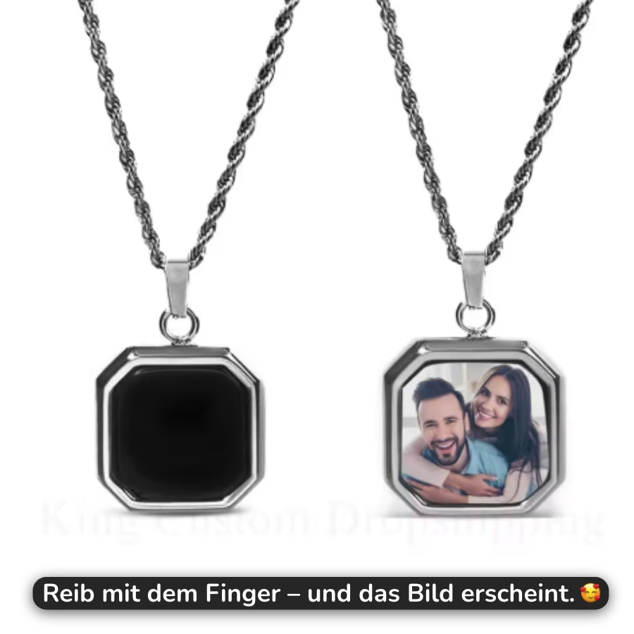 Personalisierte Thermo-Kette mit eigenem Foto in ewiger Rosenbox