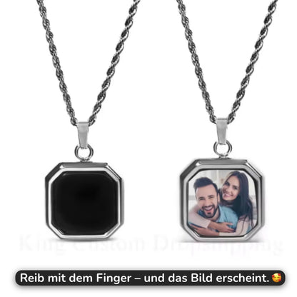Personalisierte Thermo-Kette mit eigenem Foto in ewiger Rosenbox