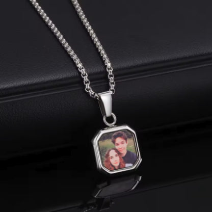 Personalisierte Thermo-Kette mit eigenem Foto in ewiger Rosenbox