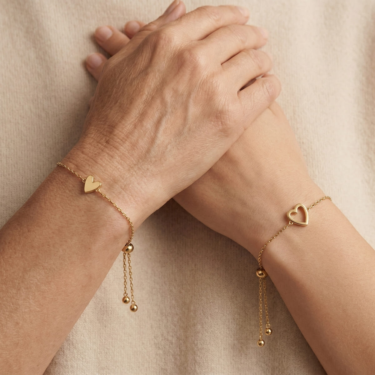 Mutter & Tochter – Herz-Armbänder