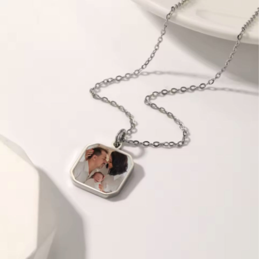 Personalisierte Thermo-Kette mit eigenem Foto in ewiger Rosenbox