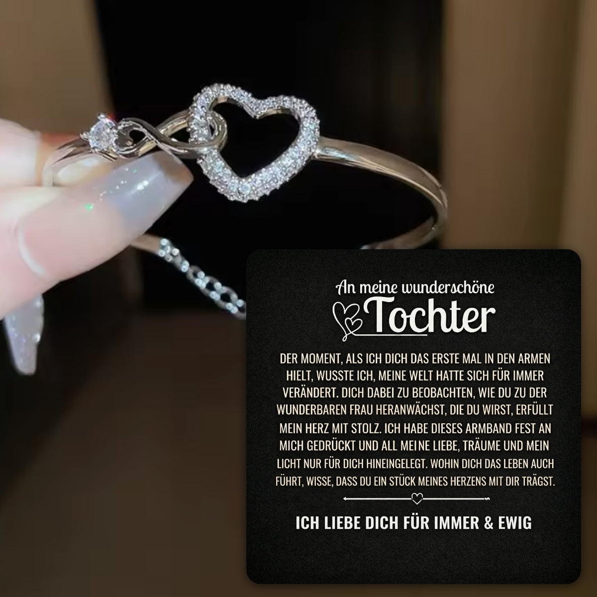 An meine wunderschöne Tochter – Unendliches Herz-Armband