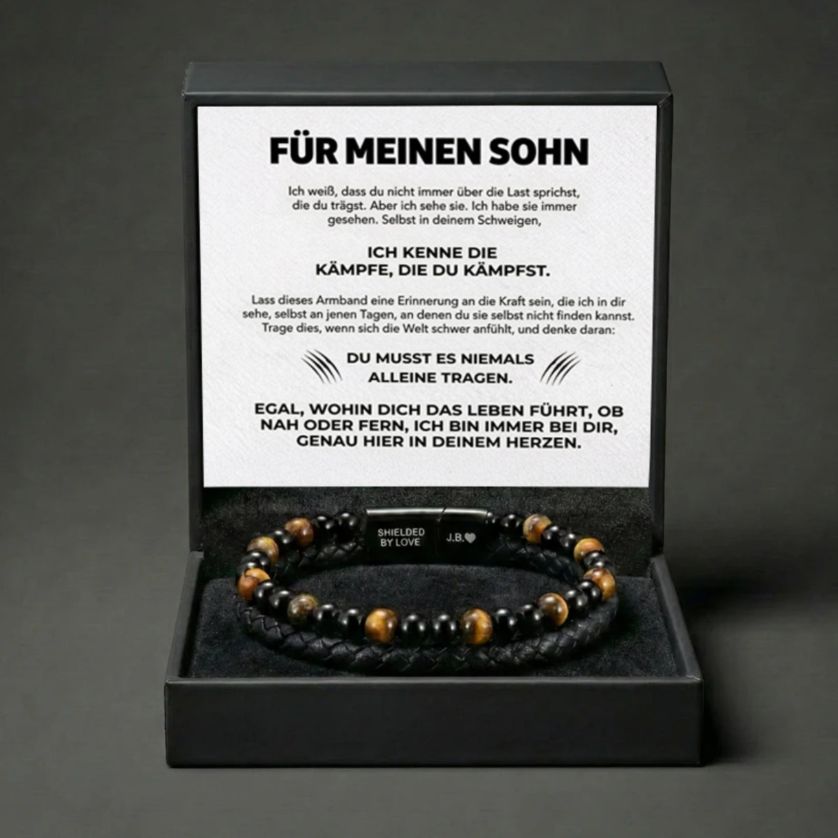 Für meinen Sohn - Lederarmband mit Perlen