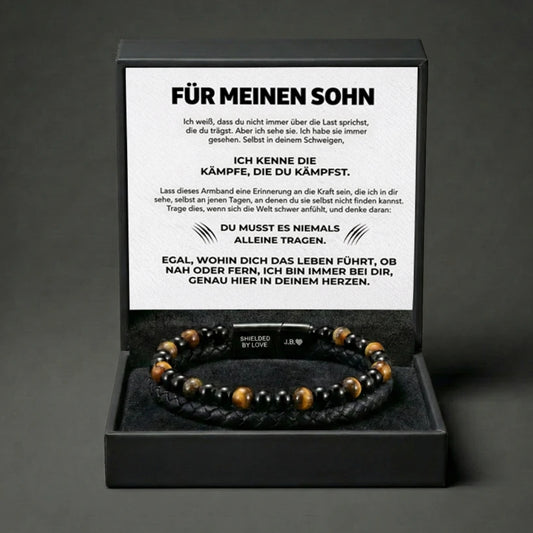 Für meinen Sohn - Lederarmband mit Perlen