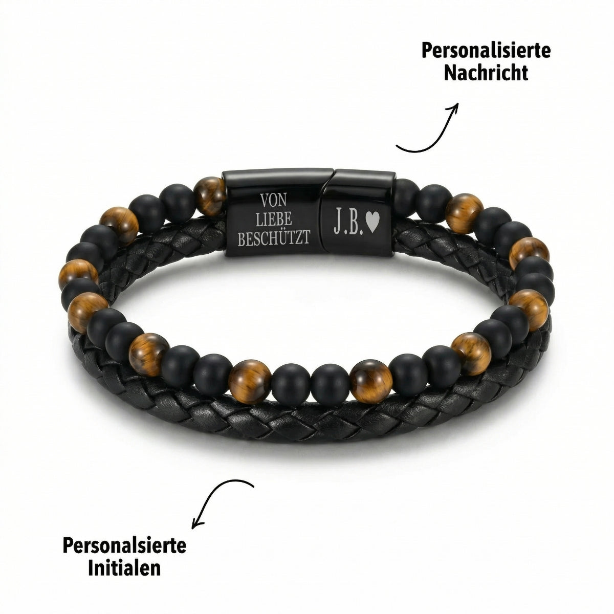 Für meinen Sohn - Lederarmband mit Perlen