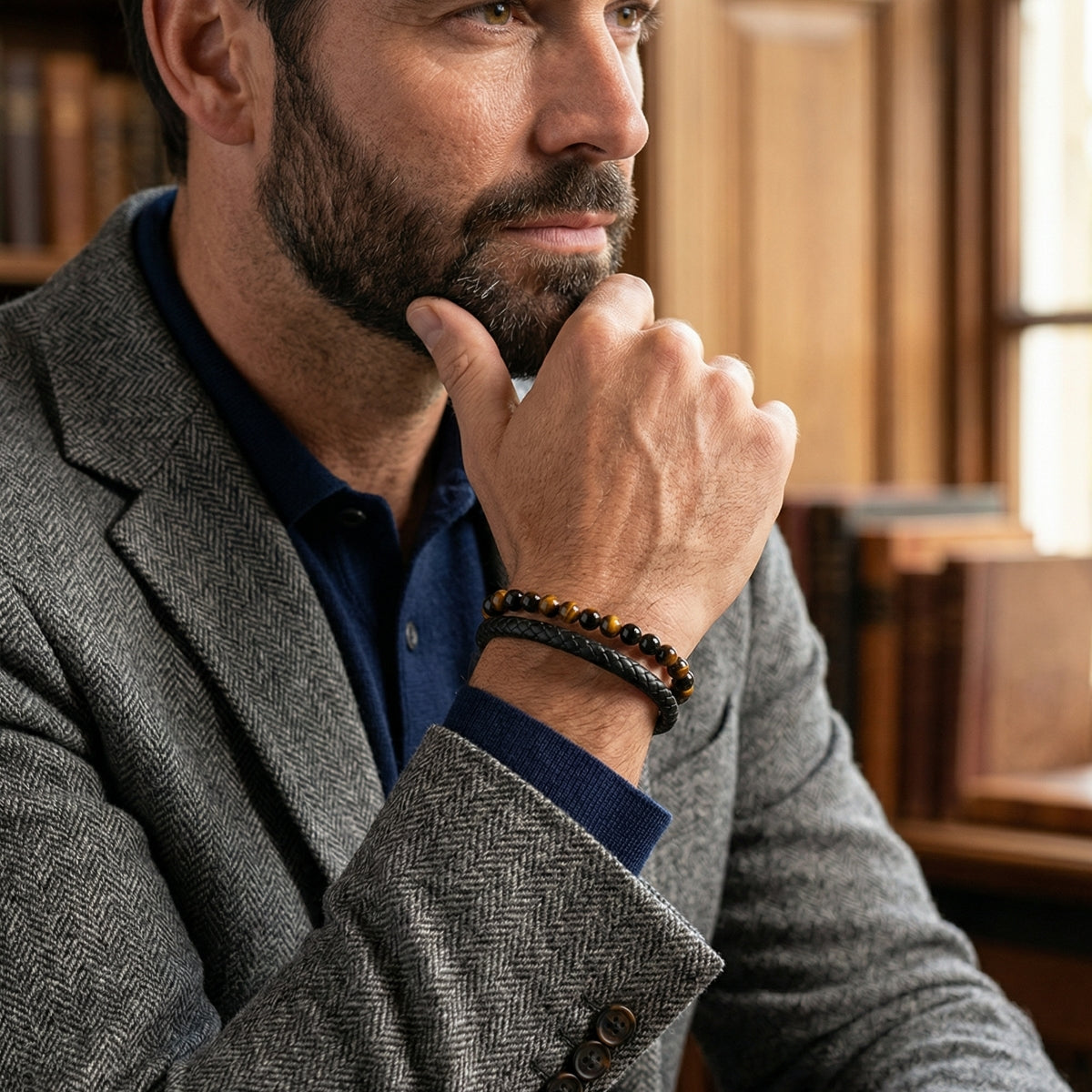 Für meinen Sohn - Lederarmband mit Perlen