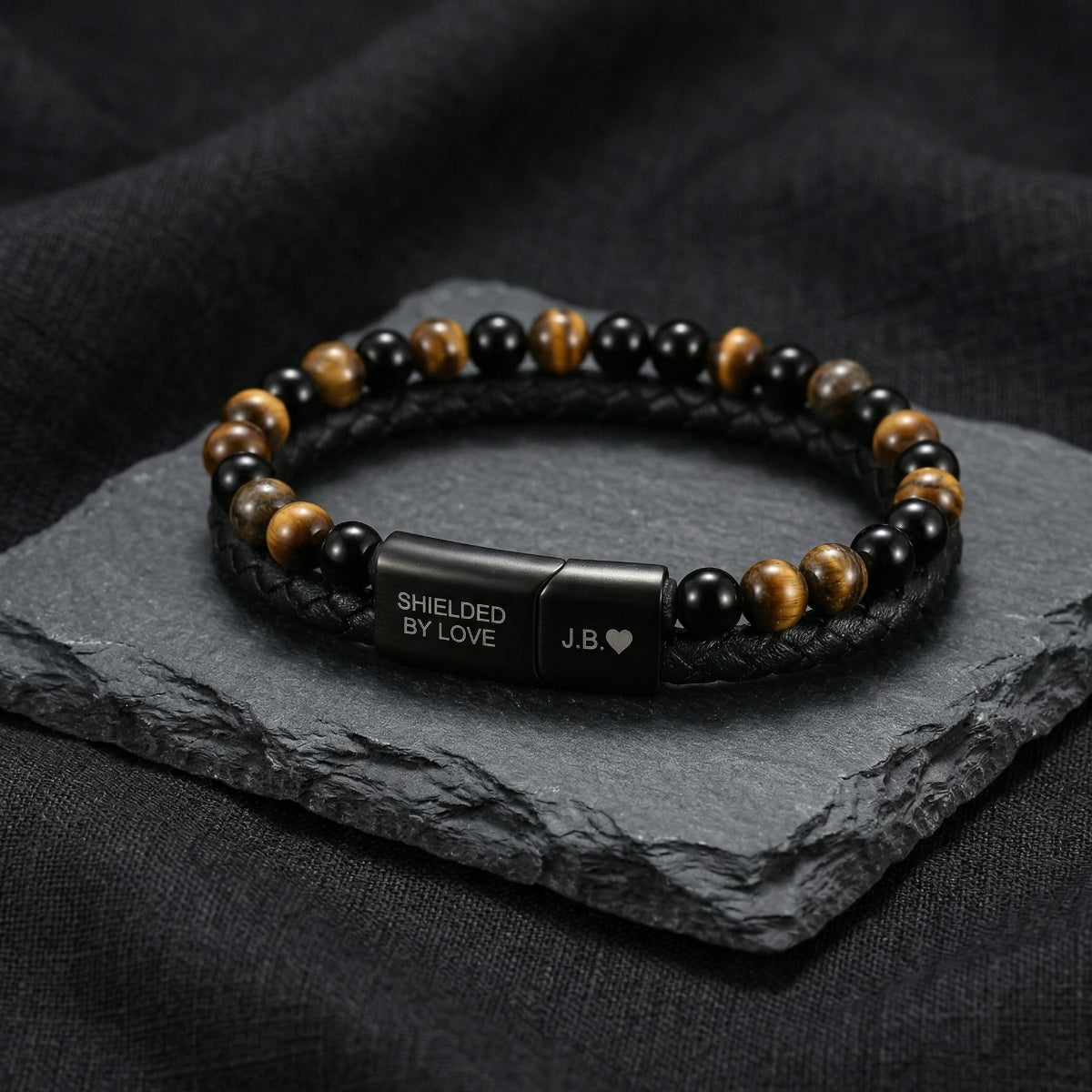 Für meinen Sohn - Lederarmband mit Perlen