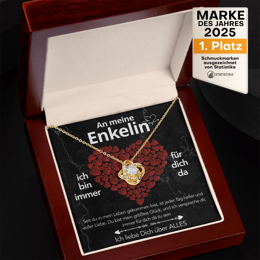 An meine Enkelin - Knotenhalskette mit liebevoller Notiz