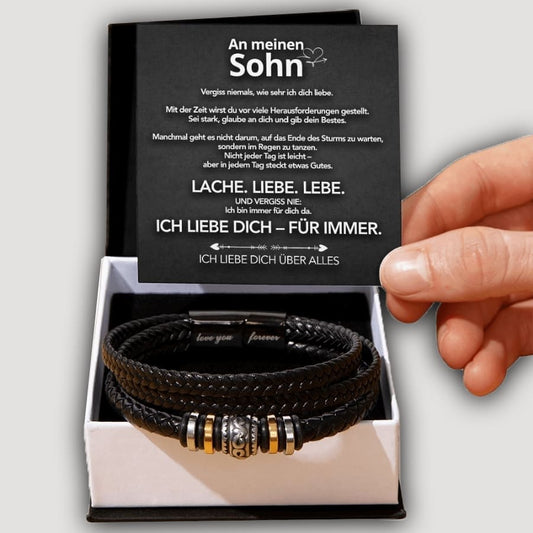 An meinen Sohn - Lache, Liebe, Lebe - Lederarmband