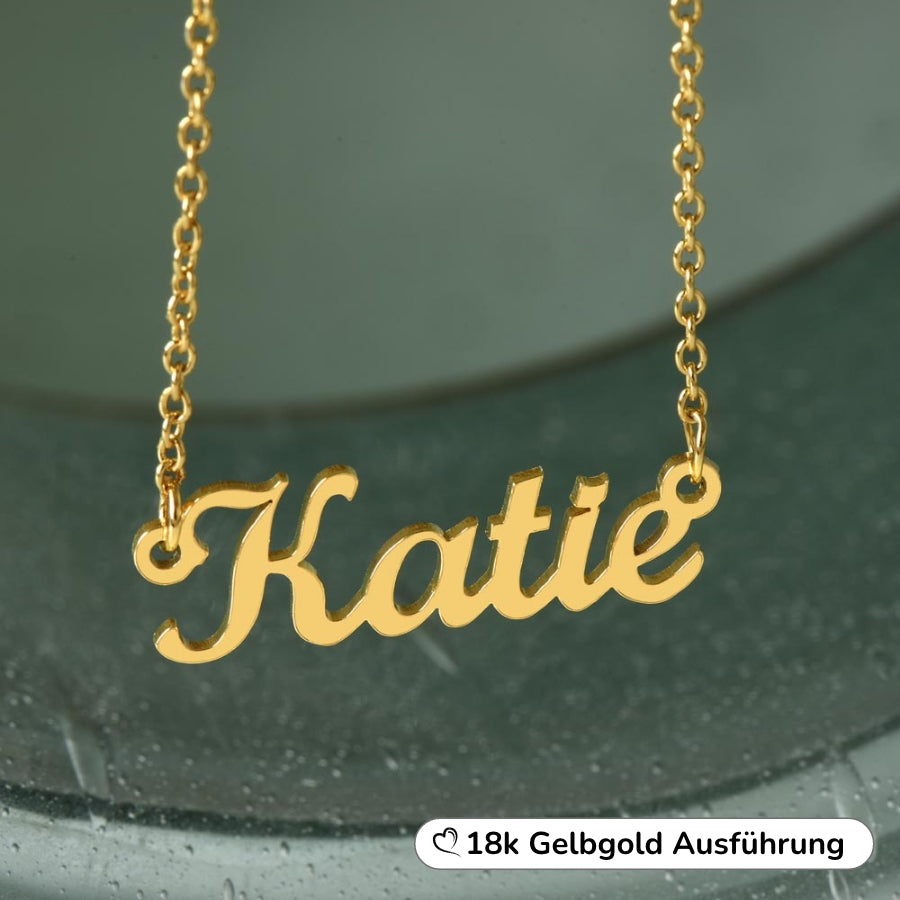 An meine Enkelin - Namenskette mit liebevoller Notiz