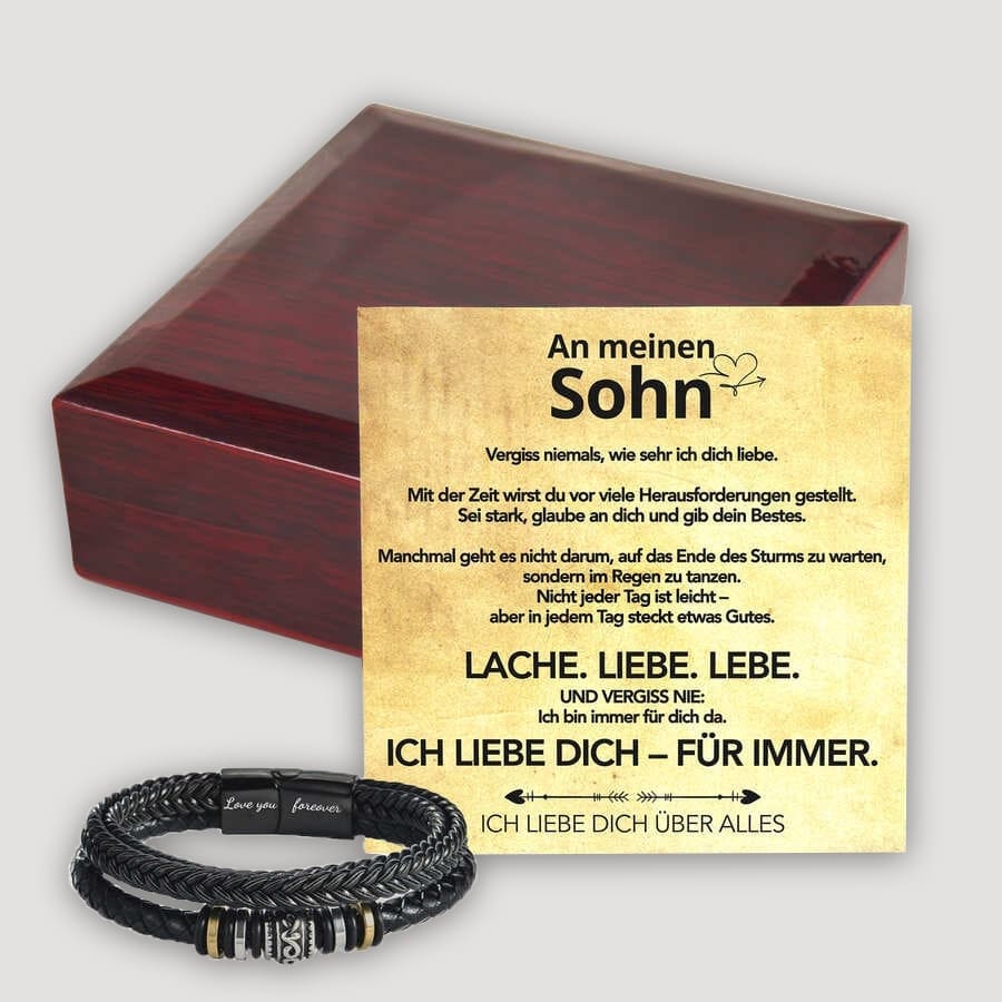 An meinen Sohn - Ich liebe Dich - Lederarmband