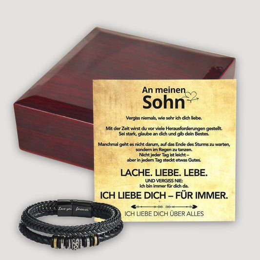 An meinen Sohn - Ich liebe Dich - Lederarmband