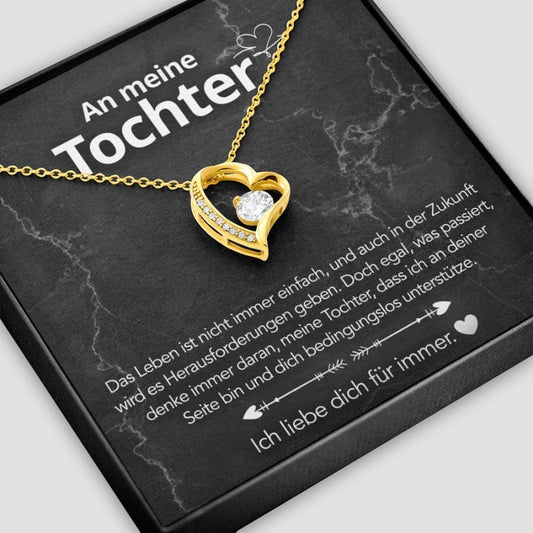 An meine Tochter – Herzanhänger in 14k Weißgold / 18k Gelbgold Veredelung