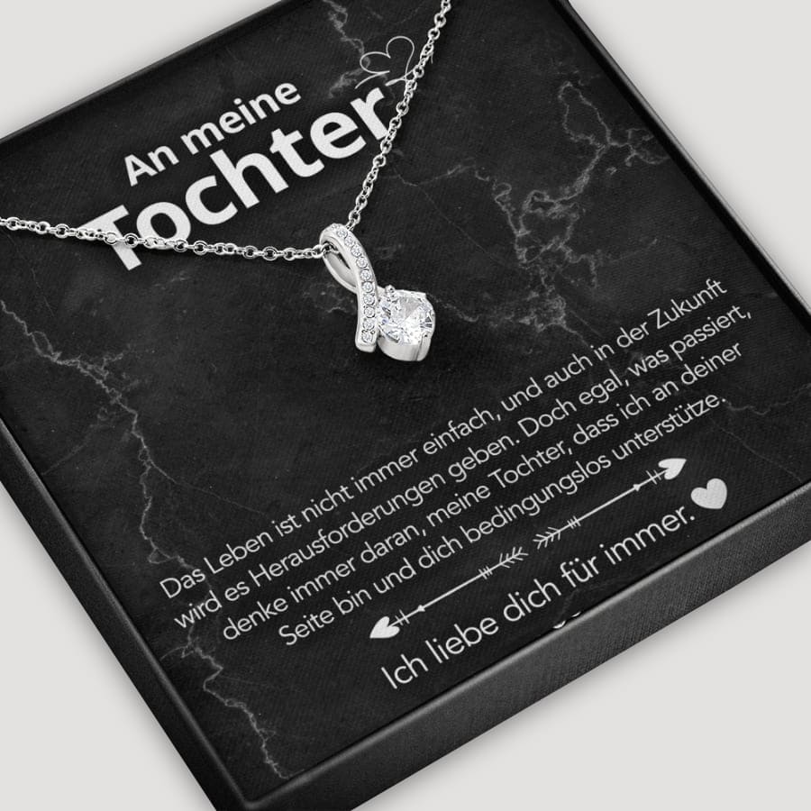 An meine Tochter – Bandhalskette in 14k Weißgold / 18k Gelbgold Veredelung