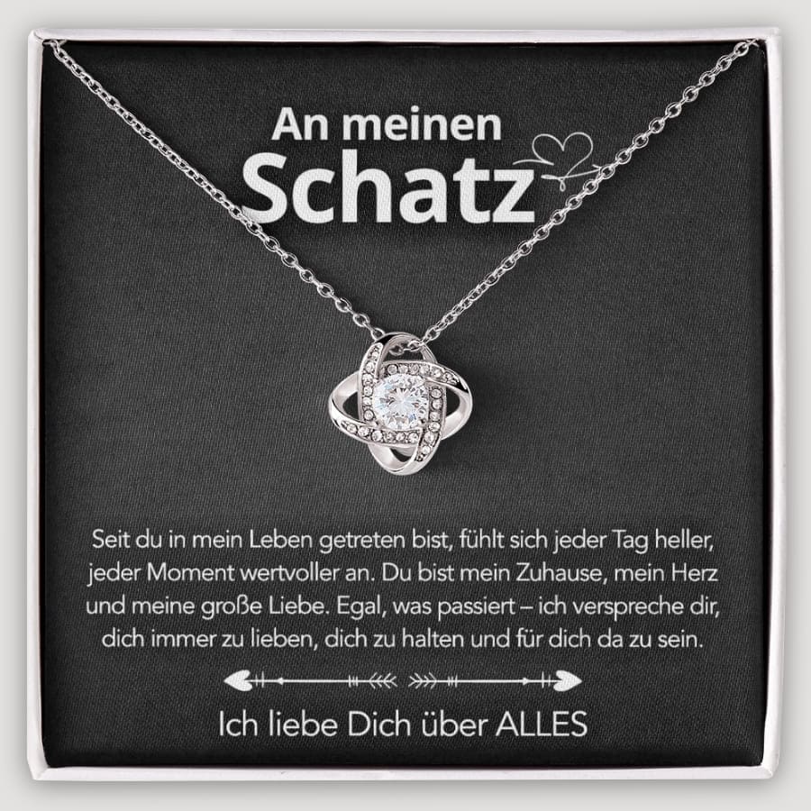 Für meinen Schatz – Knotenanhänger in 14k Weißgold / 18k Gelbgold Veredelung