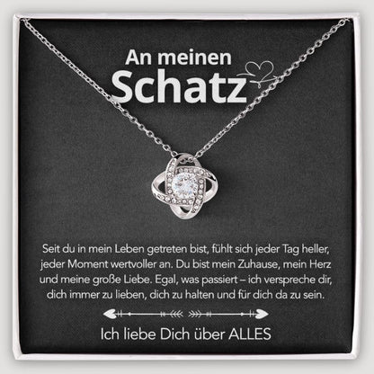 Für meinen Schatz – Knotenanhänger in 14k Weißgold / 18k Gelbgold Veredelung