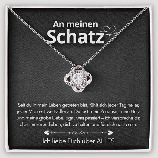 Für meinen Schatz – Knotenanhänger in 14k Weißgold / 18k Gelbgold Veredelung