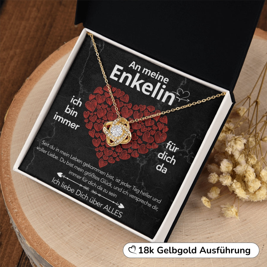An meine Enkelin - Knotenhalskette mit liebevoller Notiz