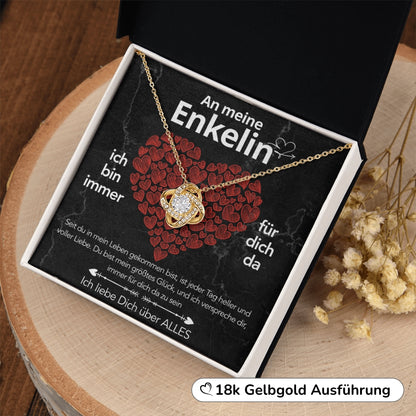 An meine Enkelin - Knotenhalskette mit liebevoller Notiz