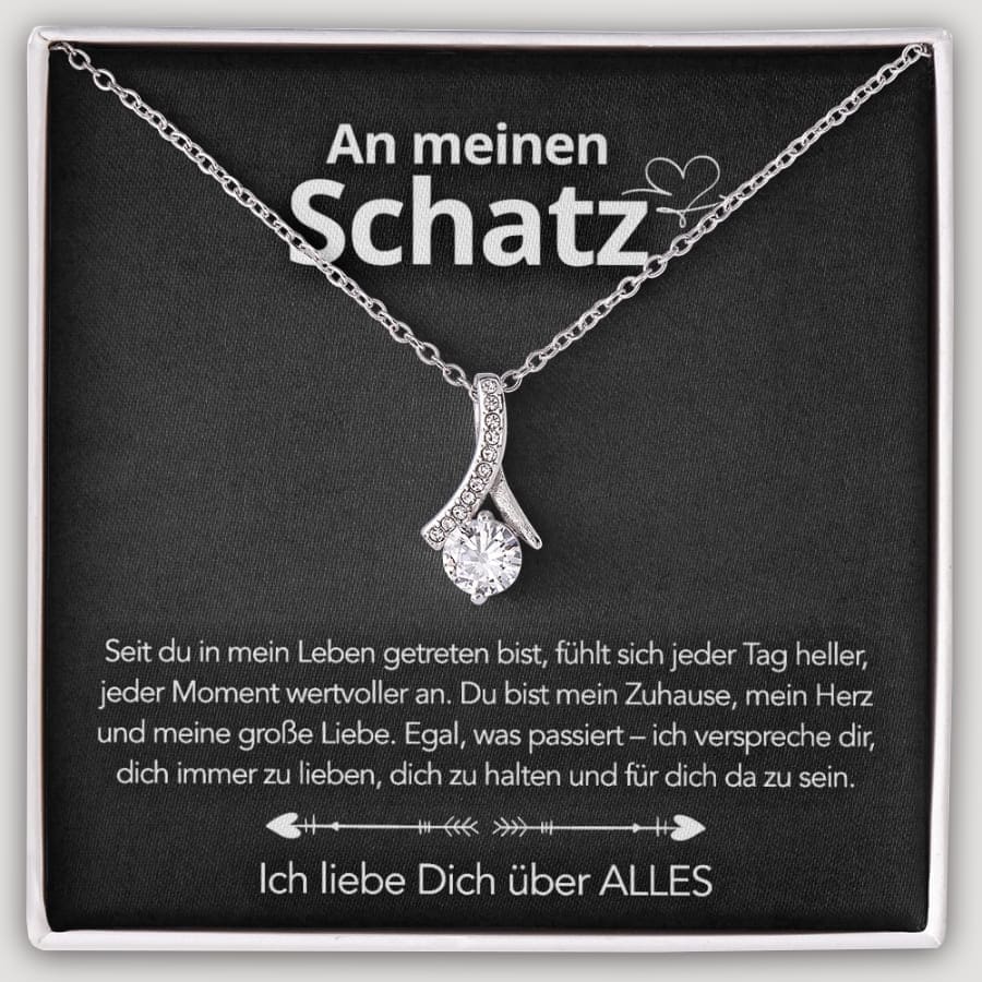 An meinen Schatz – Bandhalskette in 14k Weißgold / 18k Gelbgold Veredelung