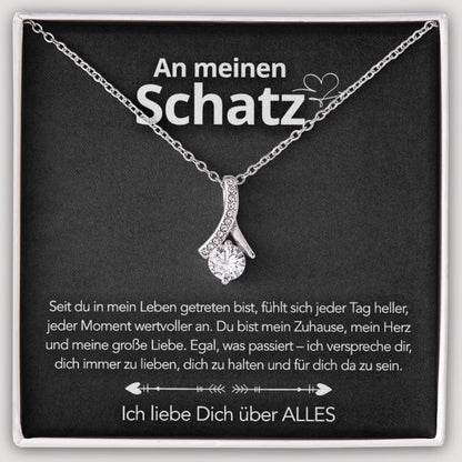 An meinen Schatz – Bandhalskette in 14k Weißgold / 18k Gelbgold Veredelung