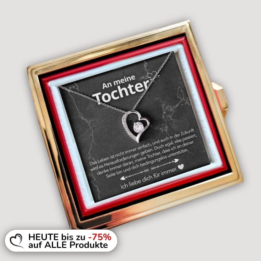 An meine Tochter – Ewige Rose mit Herzschmuck & liebevoller Karte