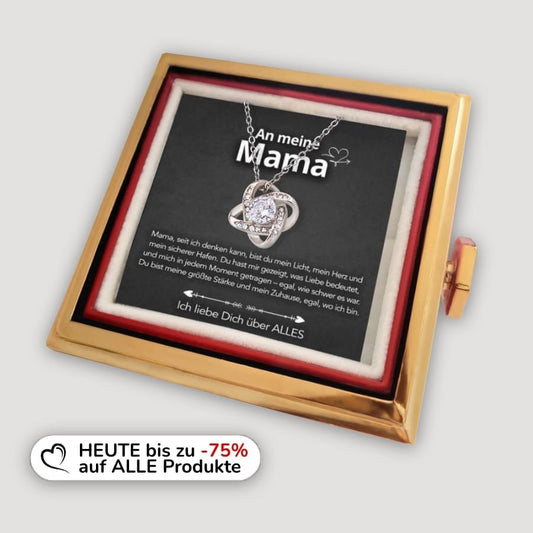 An meine Mama - Ewige Rose mit Knoten-Halskette & liebevoller Karte