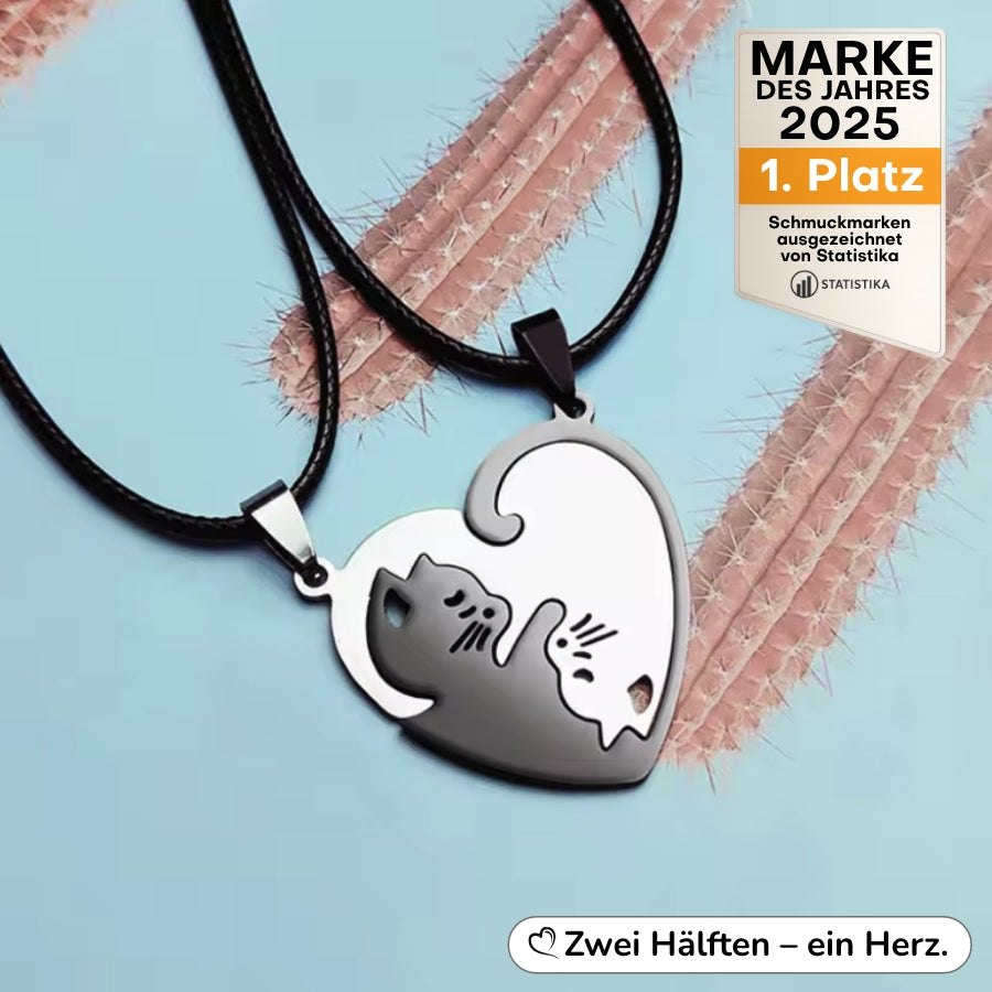 Katzen-Partnerkette – Zwei Katzen, ein Herz
