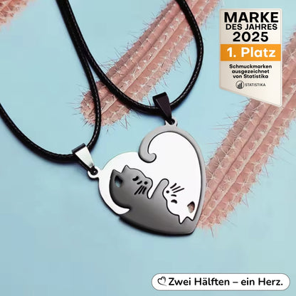 Katzen-Partnerkette – Zwei Katzen, ein Herz