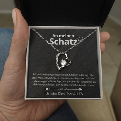 Für meinen Schatz – Herzanhänger in 14k Weißgold / 18k Gelbgold Veredelung