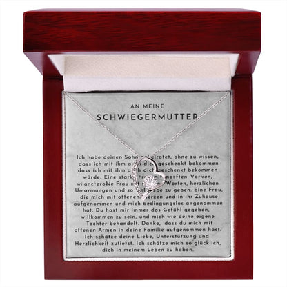 An meine Schwiegermutter -  Herz-Halskette mit liebevoller Karte