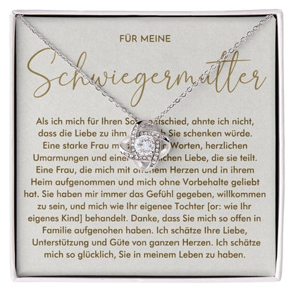 An meine Schwiegermutter -  Knoten-Halskette mit liebevoller Karte