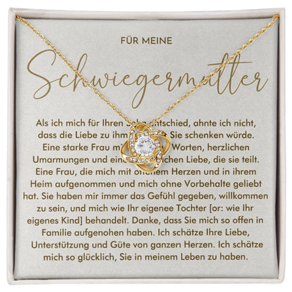 An meine Schwiegermutter -  Knoten-Halskette mit liebevoller Karte