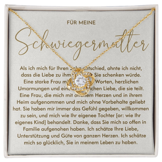 An meine Schwiegermutter -  Knoten-Halskette mit liebevoller Karte