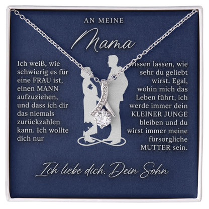 An meine Mama – Bandhalskette in 14k Weißgold / 18k Gelbgold Veredelung