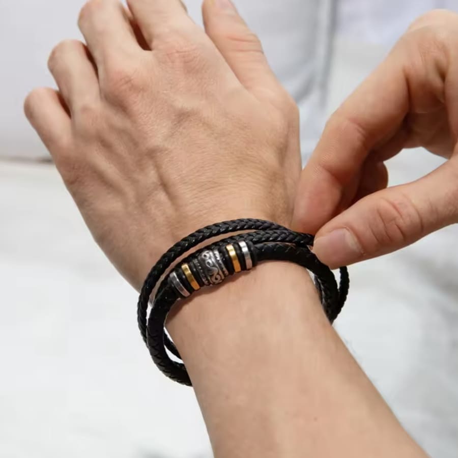 An meinen Sohn - Vergiss niemals - Lederarmband