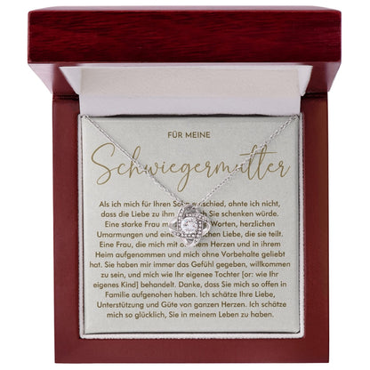 An meine Schwiegermutter -  Knoten-Halskette mit liebevoller Karte