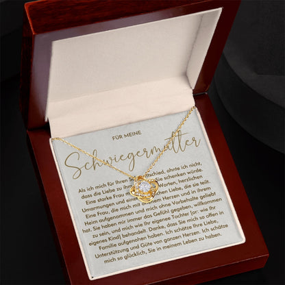 An meine Schwiegermutter -  Knoten-Halskette mit liebevoller Karte