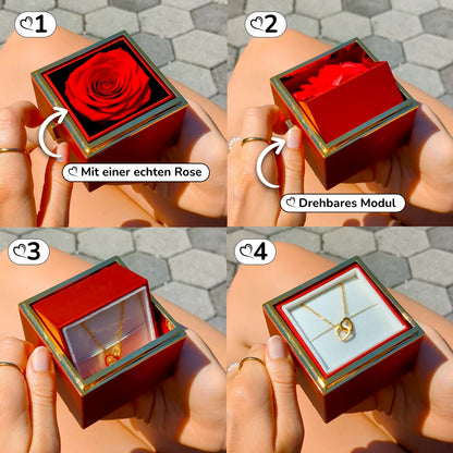 An meine Tochter - LoveBox Deluxe – Ewige Rose mit Herzschmuck & Botschaft