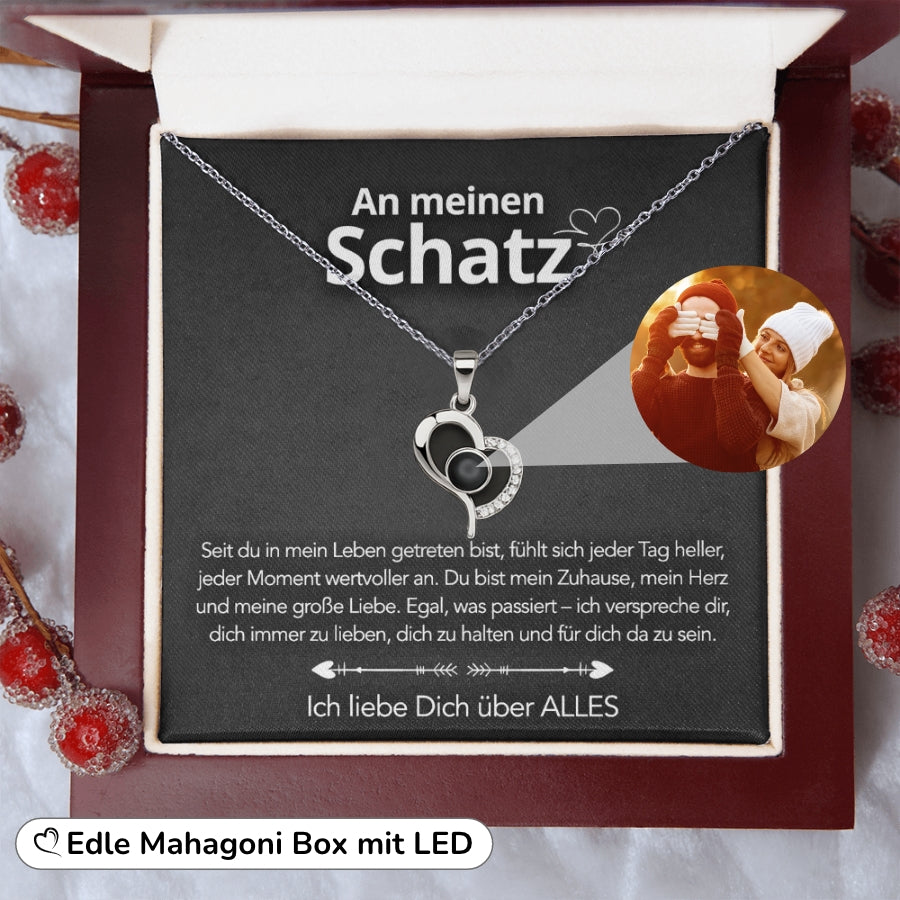 An meinen Schatz - Foto Halskette mit deinem Lieblingsbild – Schwungherz & Notiz