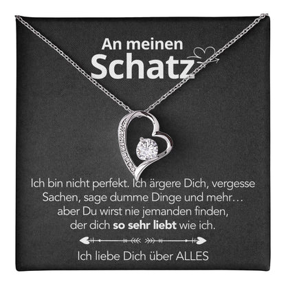 An meinen Schatz – Herzanhänger in 14k Weißgold / 18k Gelbgold Veredelung
