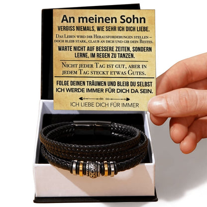 An meinen Sohn - Vergiss niemals - Lederarmband