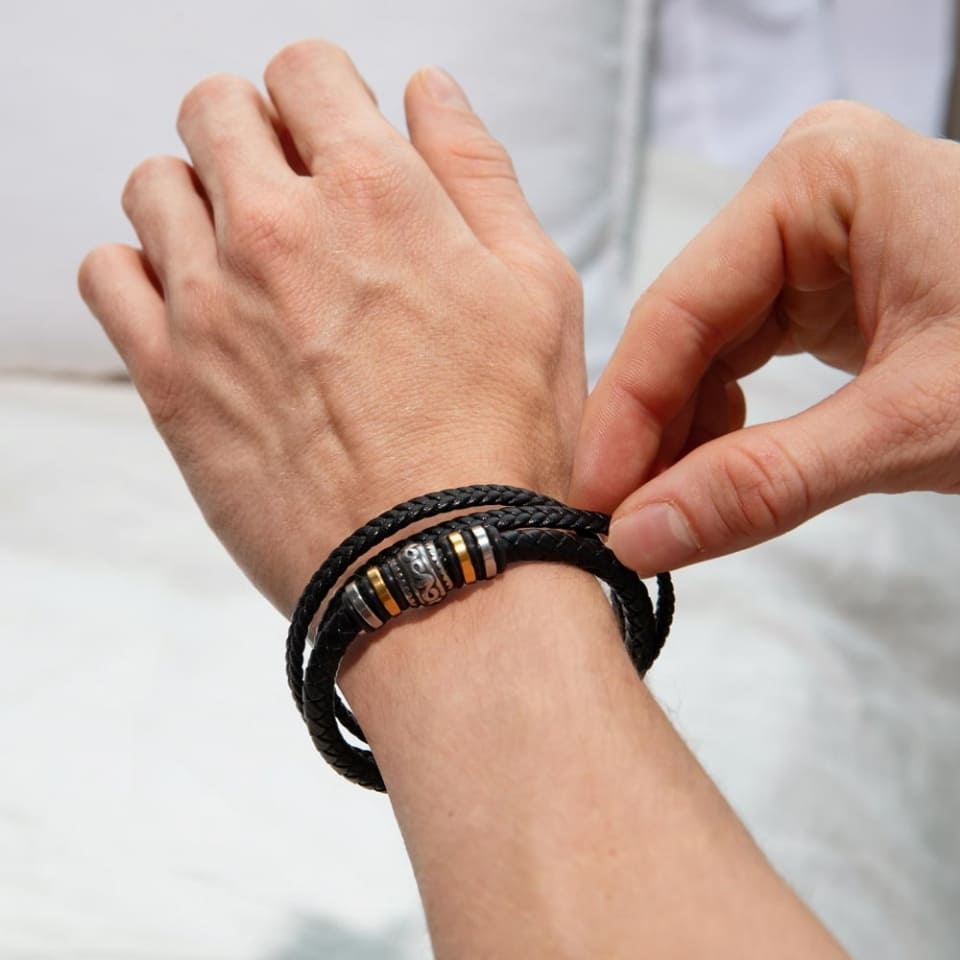 An meinen Sohn - Vergiss niemals - Lederarmband