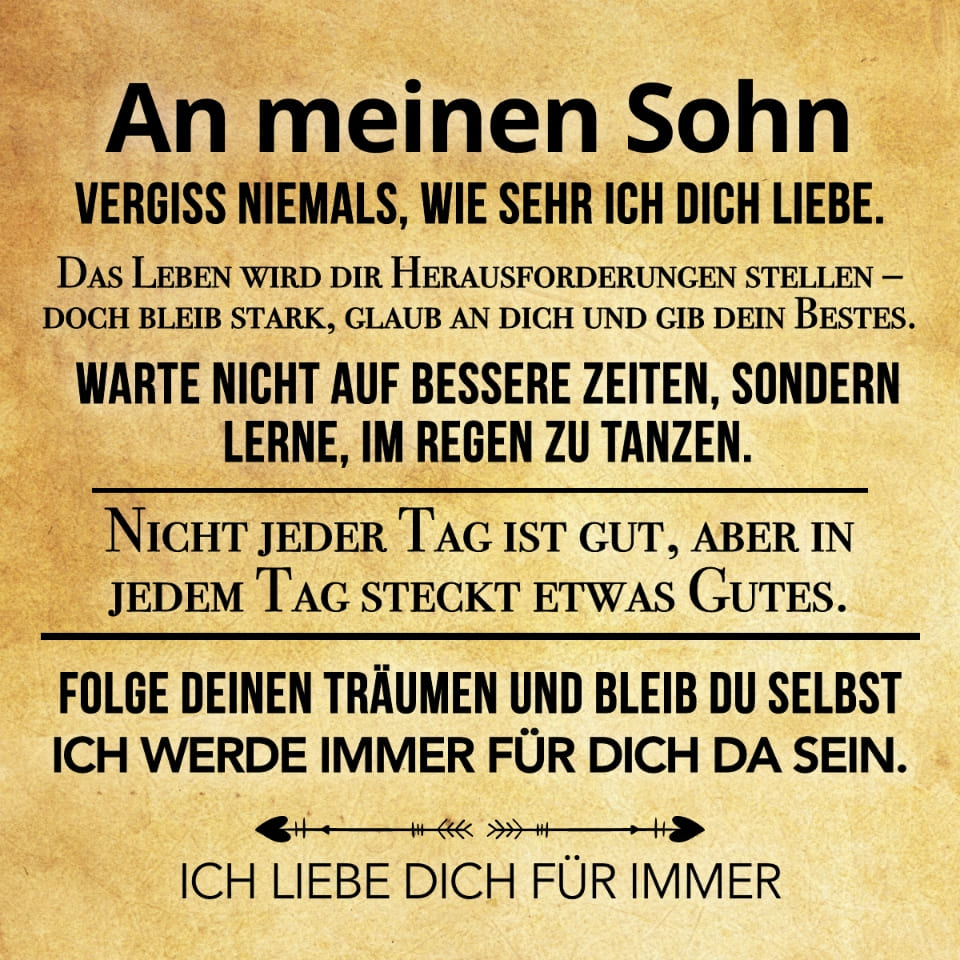 An meinen Sohn - Vergiss niemals - Lederarmband