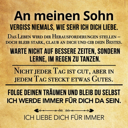 An meinen Sohn - Vergiss niemals - Lederarmband