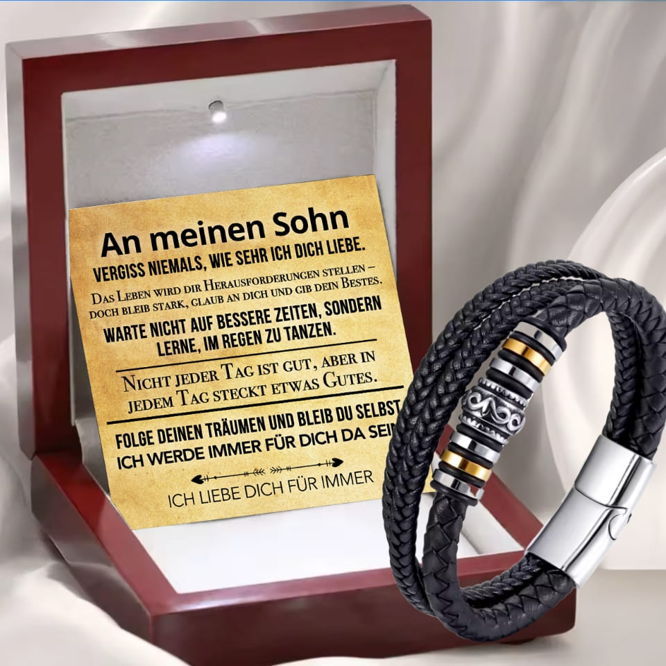 An meinen Sohn - Vergiss niemals - Lederarmband
