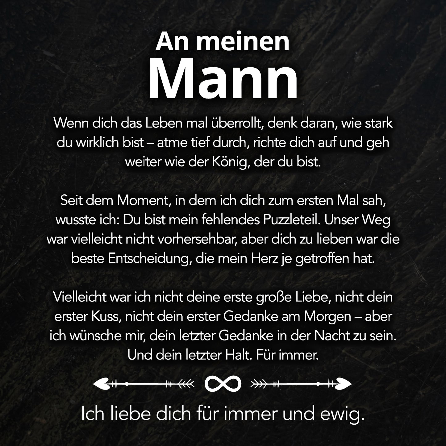 An meinen Mann – Personalisiertes Infinity Armband mit Gravur